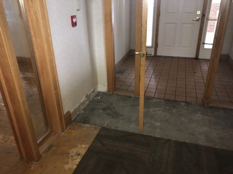 Entry way flooring removed